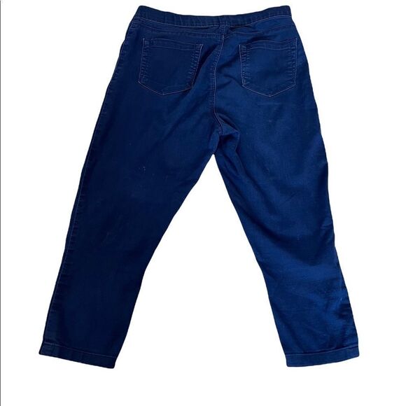 Blue Cropped Stretch Pull On Capri Cropped Pant 38 - Picture 4 of 11